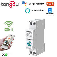 Tangou WIFI автоматичний вимикач 60A, однофазний, Din-рейка, WI FI реле.