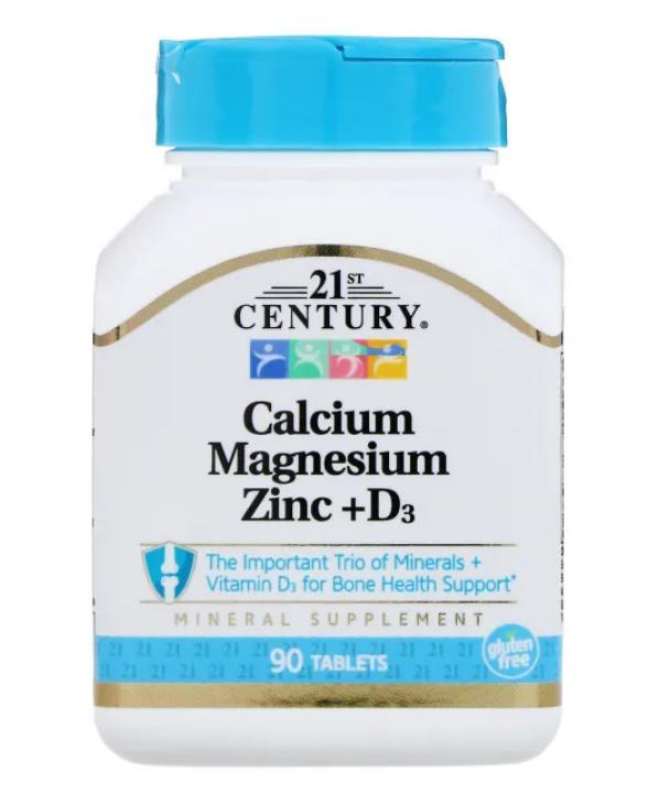 Мінеральний комплекс  21st Century Calcium Magnesium Zinc+D3 90 таблеток