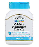 Минеральный комплекс 21st Century Calcium Magnesium Zinc+D3 90 таблеток