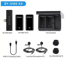 BOYA BY-XM6 професійний конденсаторний бездротовий петельний мікрофон iPhone Android USB-C