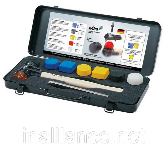 Молоток із набором головок 8 предметів у кейсі Safety Wiha 44008