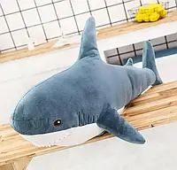 Мягкая игрушка акула IKEA 80см, плюшевая игрушка-подушка БЛОХЕЙ, Синяя