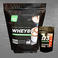 Mass Whey Протеин TNT Польша 2 кг белки 80%, BCAA 16% со вкусом Кофе + Омега 3