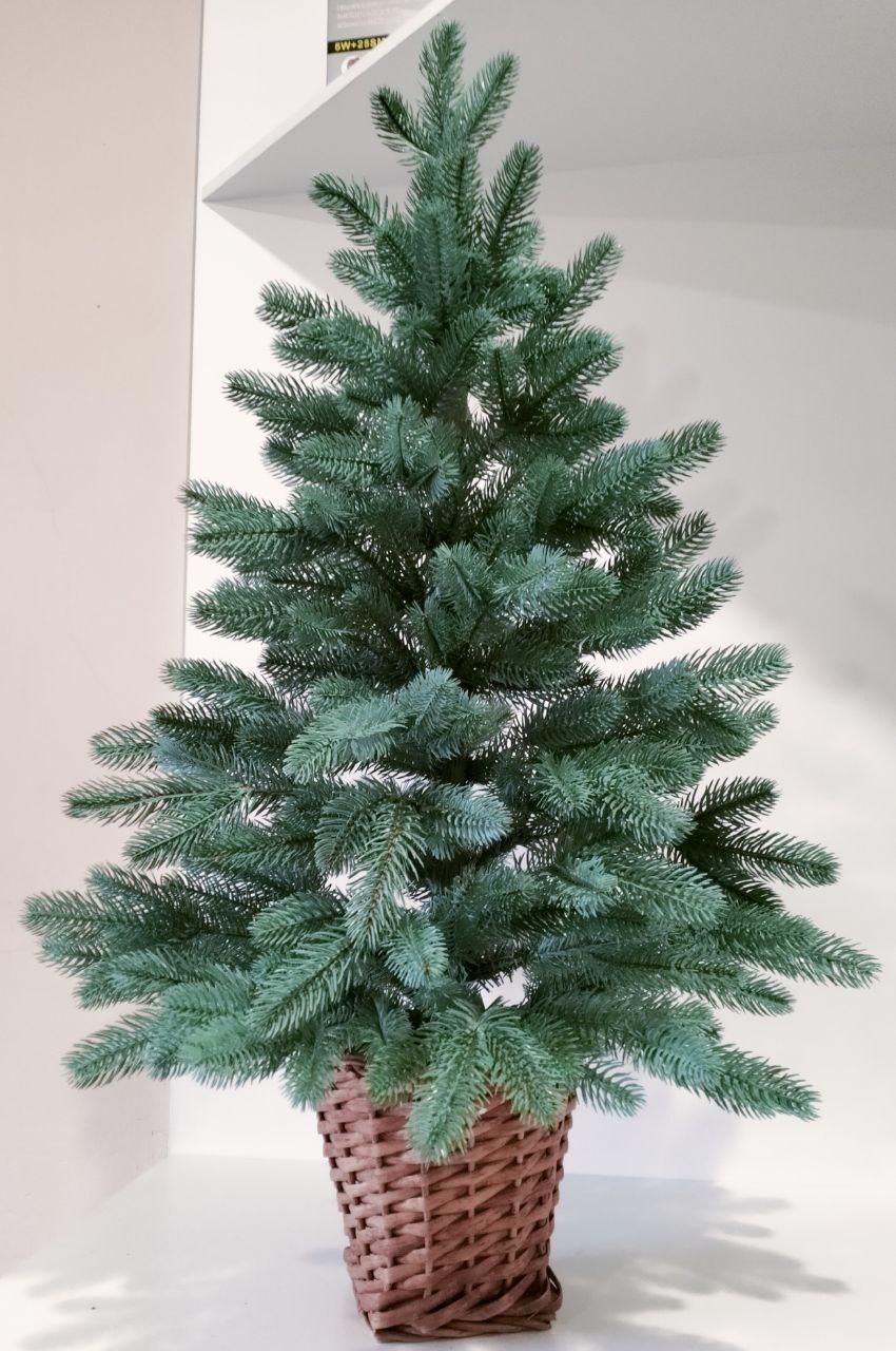 Штучна лита ялинка в горщику No16 (блакитна) 0.7 м