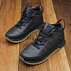 Чоловічі зимові шкіряні черевики кросівки (натуральна шкіра) коричневі на хутрі, чоловіче взуття на зиму, розмір 40 41 42 43 44 45, фото 3