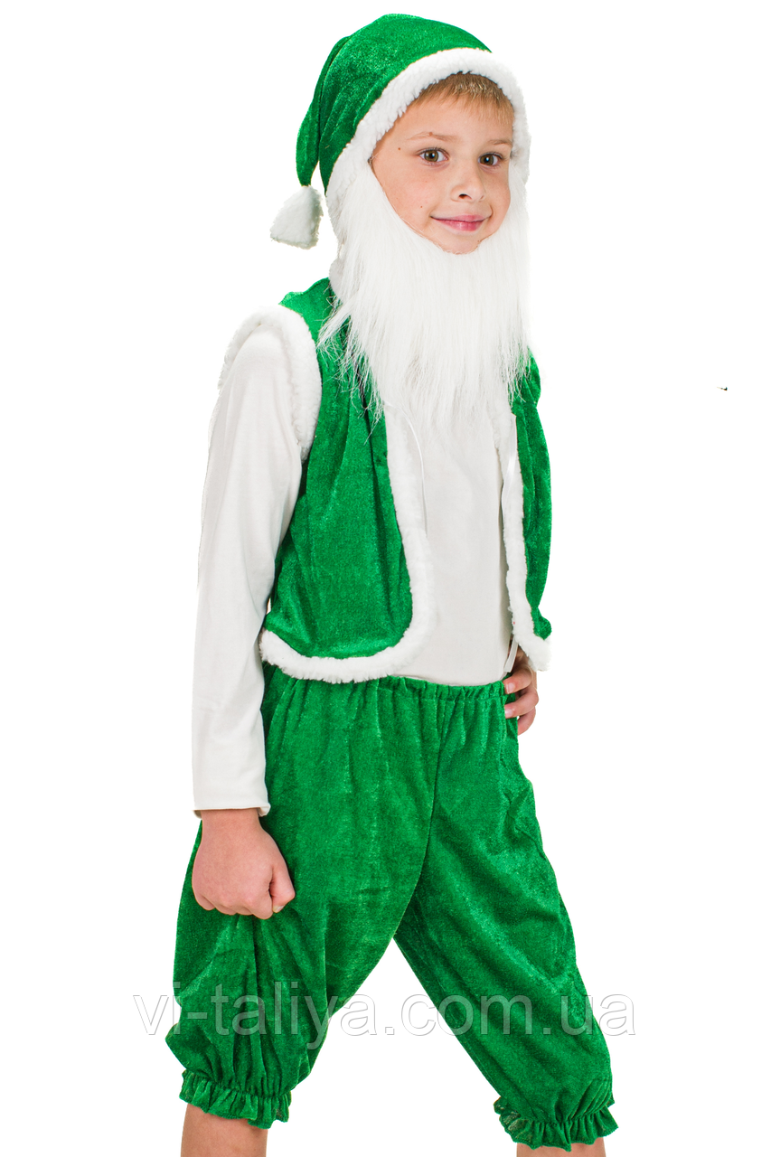 Карнавальний костюм Гном, зелений, фото 1