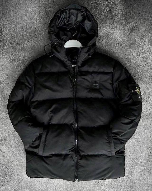 Зимова куртка стоун айленд чоловіча Stone Island Чорна розмір L