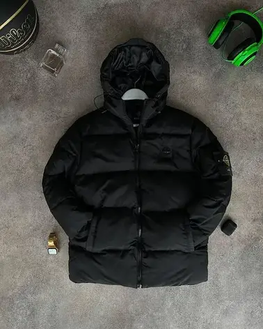 Зимовий пуховик Stone Island Чорний розмір Xxl Туреччина, фото 1