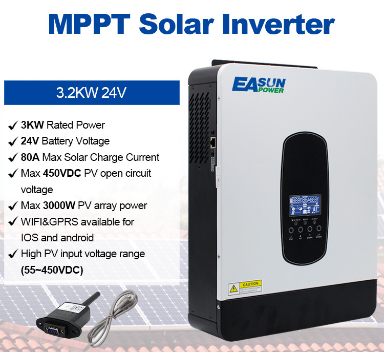 Інвертор гібридний Easun ISolar-SMH-II-3.2KW 80A MPPT з WIFI в наявності, фото 1