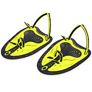 Лопатки для плавання гребні TP-200 (пластик, гума, р-р S-18x13, L-22x15 см, жовтий, синій, салатовий) (S)