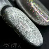 Гель лак кошачий глаз Sunshine cat eye 1 Crooz магнитный объем 8 мл цвет серебро