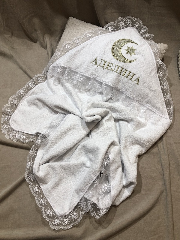 Крижмо Brilliant Baby Іслам іменний 100х95 см Білий (BB219), фото 1