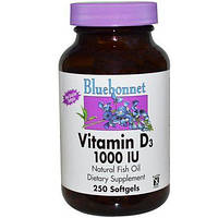 Витамин Д3 Bluebonnet Nutrition (Vitamin D3) 1000 МЕ 250 капсул
