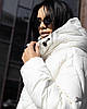 Жіночий теплий зимовий пуховик куртка білого молочного кольору на біо пуху, фото 6