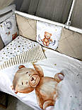 Дитячі постільні комплекти Бортики для ліжечка малюка з балдахіном Бавовняна дитяча постіль, фото 8
