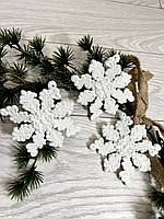 Снежинка на ёлку . Ялинкова прикраса — сніжинка (11 см, полістоун), фото 2