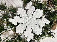 Снежинка на ёлку . Ялинкова прикраса — сніжинка (11 см, полістоун), фото 4