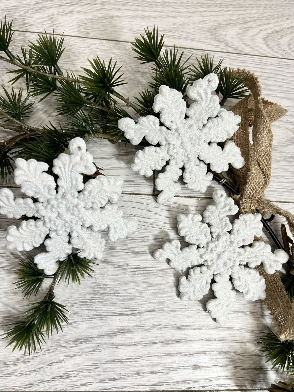 Снежинка на ёлку . Ялинкова прикраса — сніжинка (11 см, полістоун), фото 1