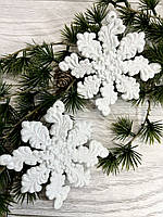 Снежинка на ёлку . Ялинкова прикраса — сніжинка (11 см, полістоун), фото 3