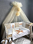Дитячі постільні комплекти Бортики для ліжечка малюка з балдахіном Бавовняна дитяча постіль, фото 3
