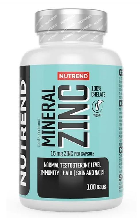 Мінеральний цинк Nutrend MINERAL ZINC 100% Chelate 100 капсул