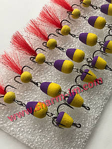 Мандула на судака 65 мм / col. Жовто-Фіолетова