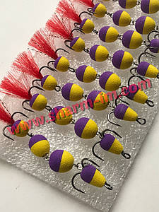 Мандула на судака 90 мм / col. Жовто-Фіолетова