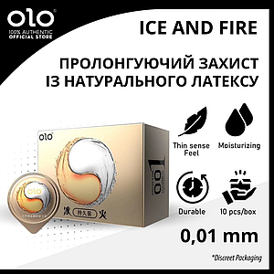 Презервативи Olo Ice Durable 0,01мм з пролонгатором ультратонкі 10 штук