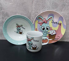 Дитячий набір столового посуду Limited Edition Sweet Bunny з 3 предметів (C523)