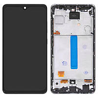 Дисплей для Samsung A52 (A525, A526) із сенсором чорний + рамка OLED (оригінальний розмір матриці)