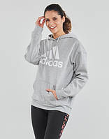 Женское флисовое серое худи Adidas Essentials Logo Fleece (HD1748). Оригинал. Размер M