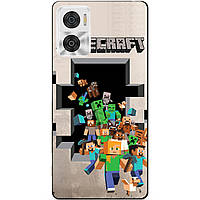 Силіконовий чохол бампер для Motorola Moto E22 з картинкою Minecraft Майнкрафт