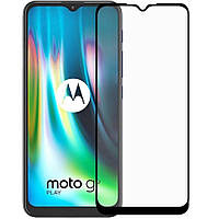 Стекло защитное для Motorola Moto G9 Play (XT2083), Moto E7 Plus (XT2081) 2,5D Full Glue черное тех. уп.