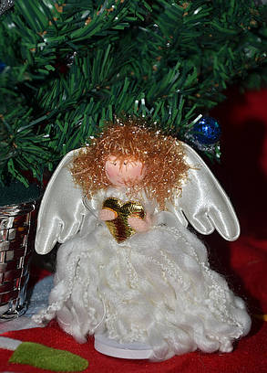 Новорічні прикраси Ангелочок, що стоїть, плаття 0262, фото 2