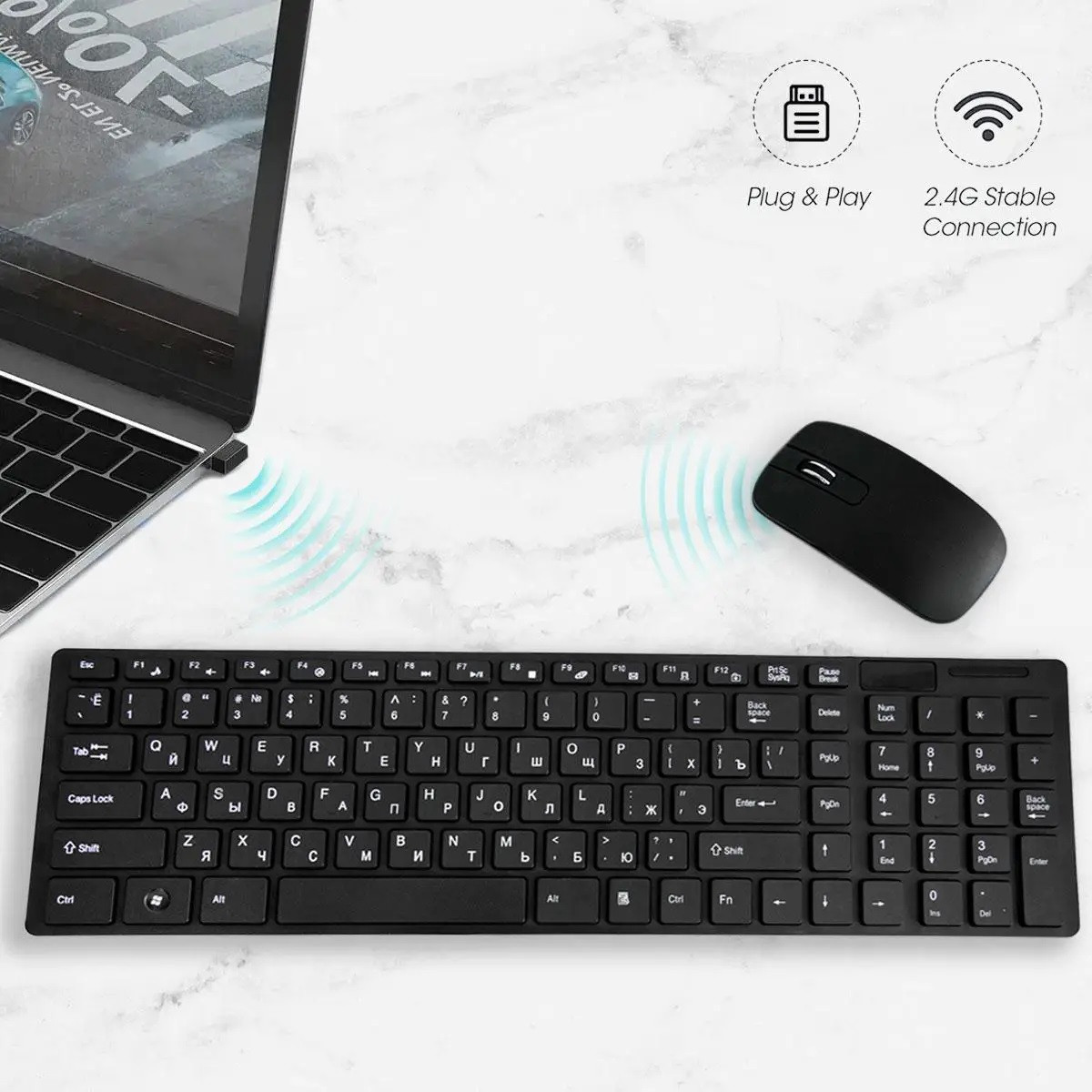 Комплект клавіатура Keyboard і мишка Wireless K-06