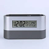 Настільний годинник органайзер із термометром і календарем HLV 038  Підставка для ручок, фото 3