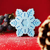 Новогоднее ароматное мыло "Снежинка" для рук и тела, премиум основа, аромат булочка Синабон 100 г