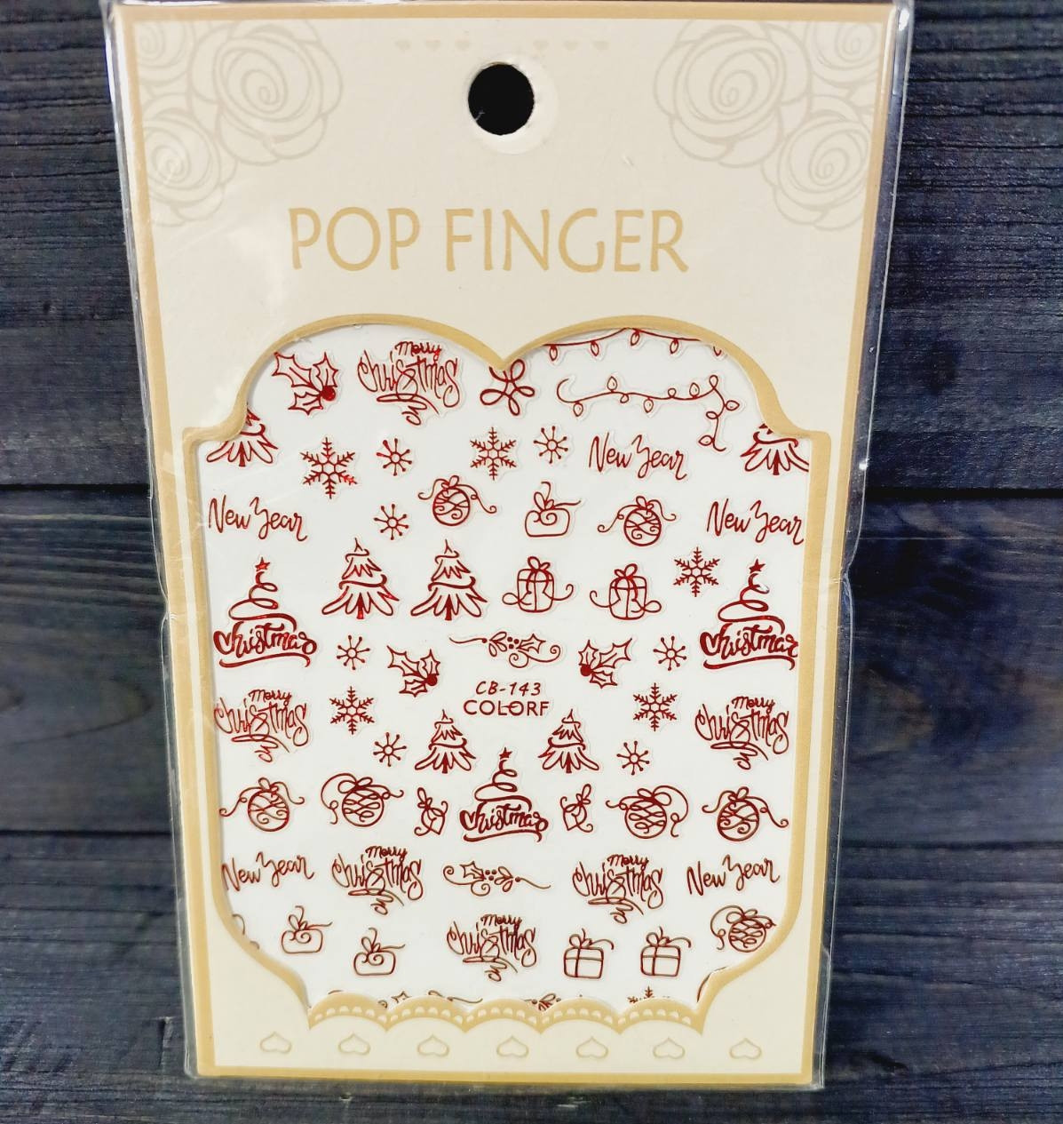 Наклейки для нігтів декор Зима CB-143 Merry Christmas