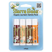 Sierra Bees набор органических бальзамов для губ. 4 штуки, вес 4,25 г каждый