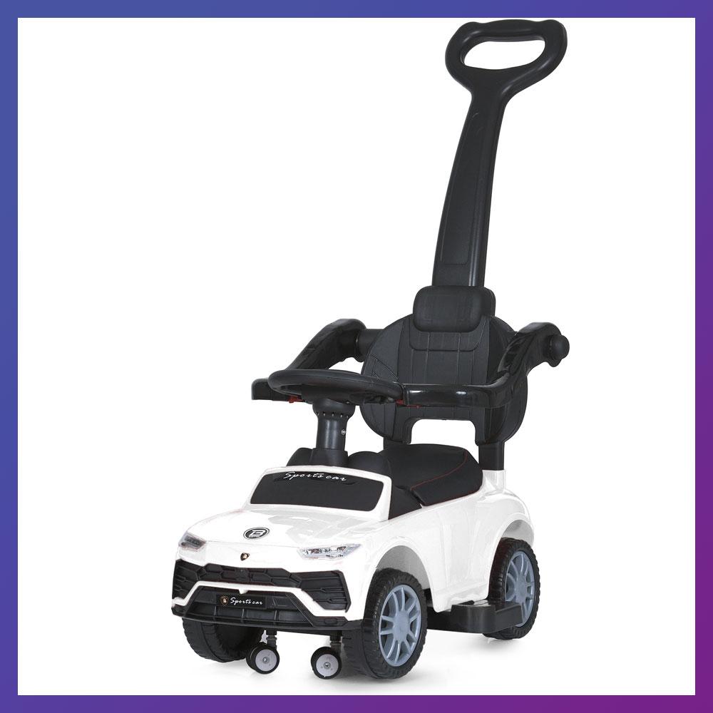 Дитяча каталка-толокар Bambi M 5044L з батьківською ручкою 2 в 1 Білий, фото 1