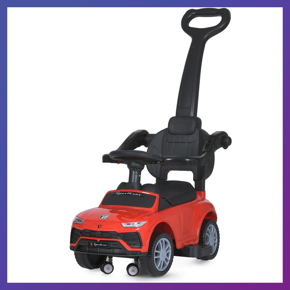 Дитяча каталка-толокар Bambi M 5044L з батьківською ручкою 2 в 1 Червоний