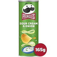 Чіпси Прінглс Сметана та Цибуля, Pringles Sour Crem & Onion, 165 г.