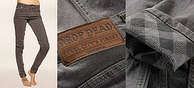 Жіночі джинси Drop Dead Clothing - Plaid Up Gray Denim Bmth Oliver Sykes Emo Скінні