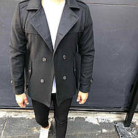 Чоловіче пальто чорне на ґудзиках Туреччина Розмір S