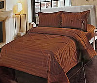 Постельное белье страйп - сатин YLS HOME TEXTILE с летним одеялом євро размер