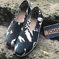 Мужские летние черные эспадрильи с принтом Toms, Турция