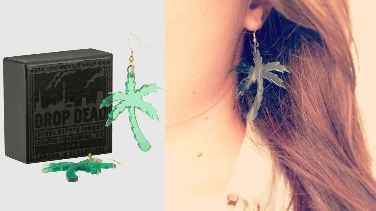 Жіночі сережки Drop Dead Clothing - Tropicana Earrings Bmth Oliver Sykes Emo Пальма