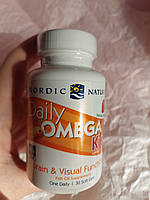 Nordic naturals daily omega kids, омега рыбий жир со вкусом натуральных фруктов, 30 капсул