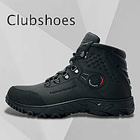 Мужские зимние ботинки Clubshoes натуральная кожа и мех, водонепроницаемые черные со шнуровкой K2 бот