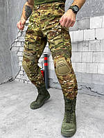 Штаны тактические мультикам с наколенниками, брюки тактические рип-стоп, штаны военные камуфляж зсу ck633
